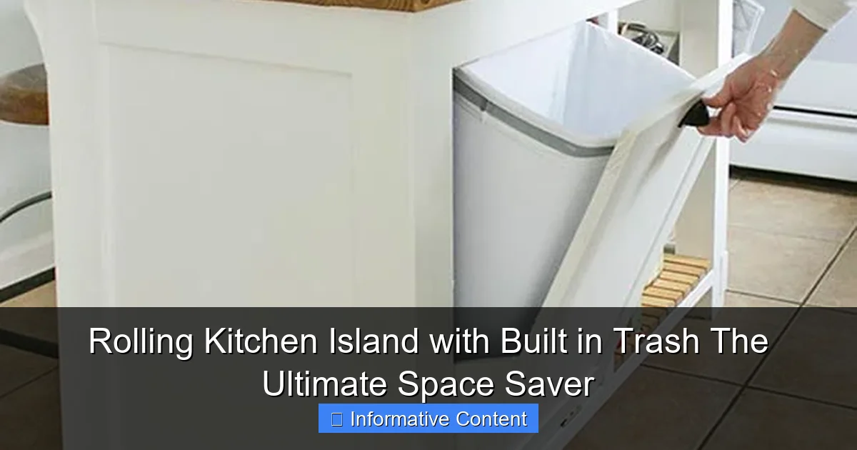 Rolling Kitchen Island with Built in Trash The Ultimate Space Saver