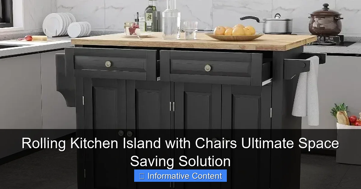 Rolling Kitchen Island with Chairs Ultimate Space Saving Solution