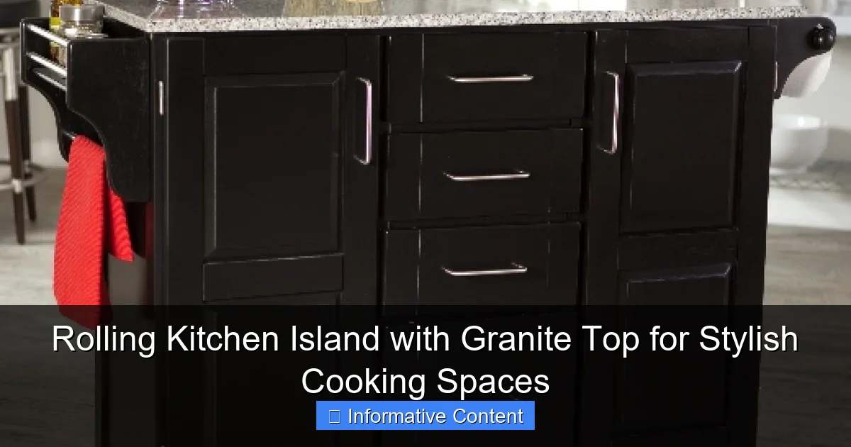 Rolling Kitchen Island with Granite Top for Stylish Cooking Spaces