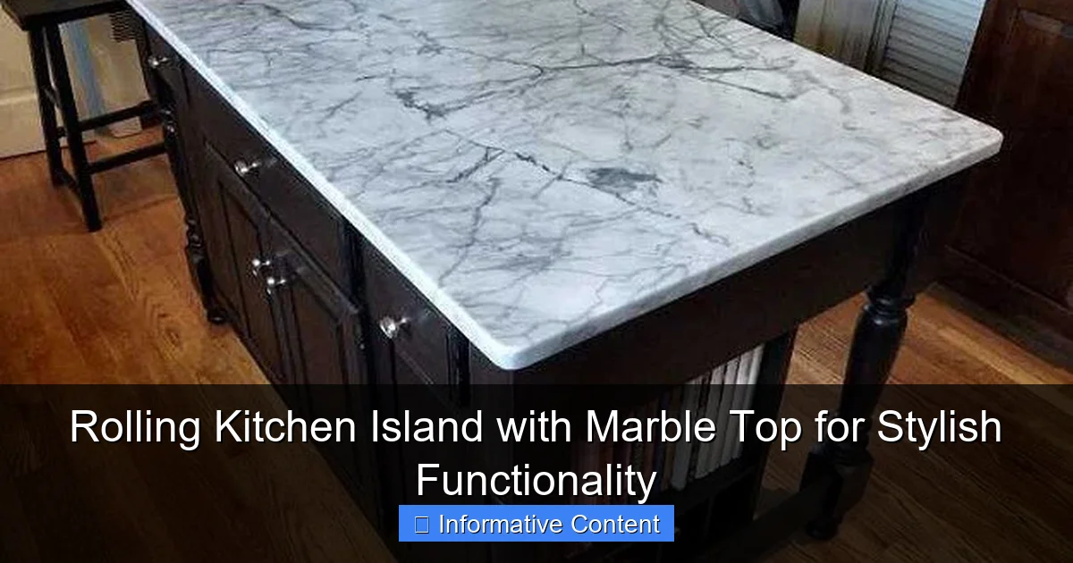 Rolling Kitchen Island with Marble Top for Stylish Functionality