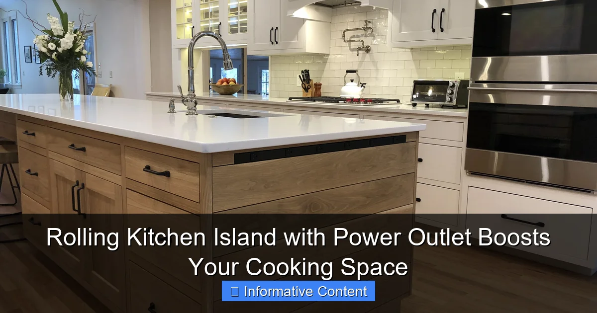 Rolling Kitchen Island with Power Outlet Boosts Your Cooking Space