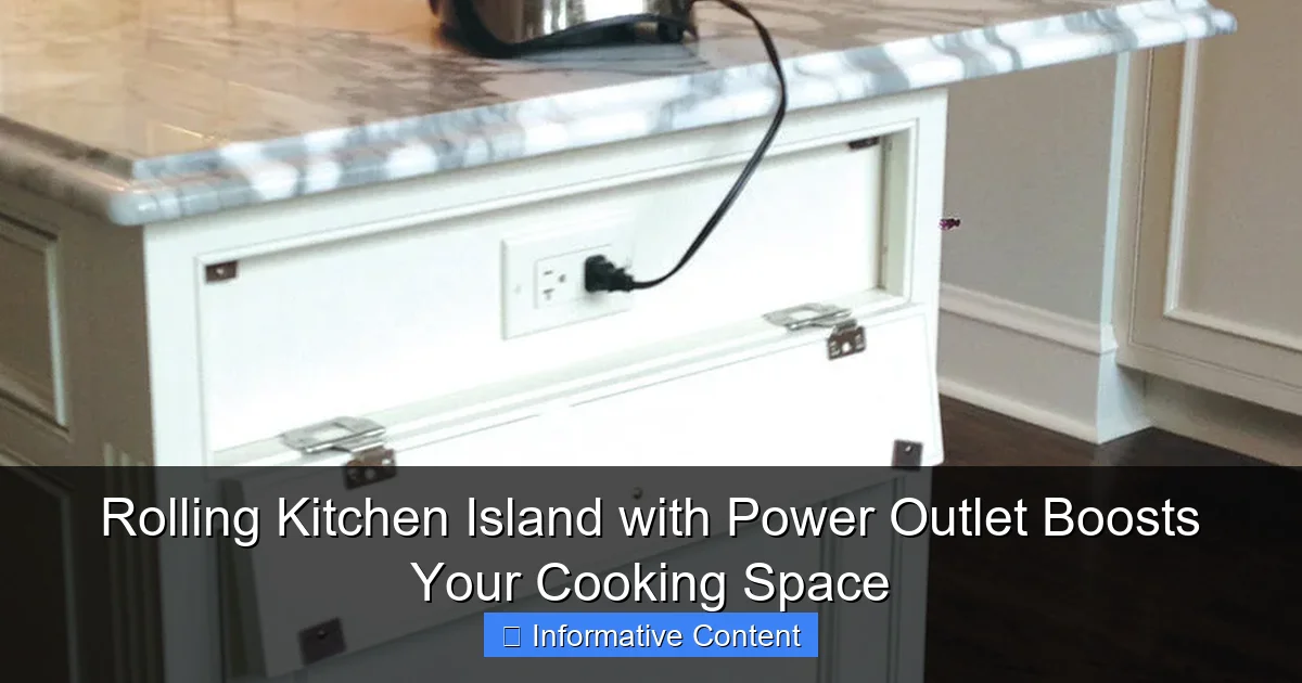 Rolling Kitchen Island with Power Outlet Boosts Your Cooking Space