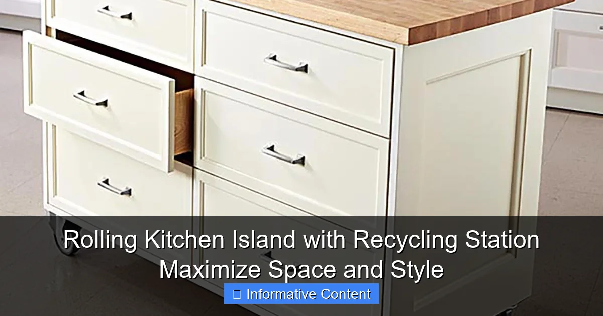 Rolling Kitchen Island with Recycling Station Maximize Space and Style