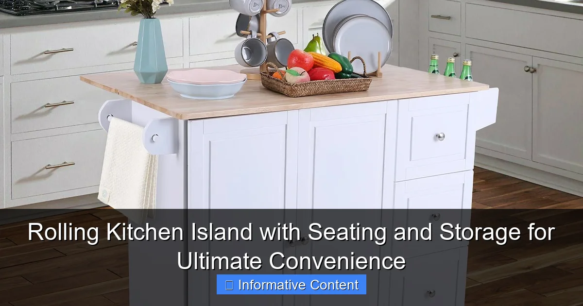 Rolling Kitchen Island with Seating and Storage for Ultimate Convenience