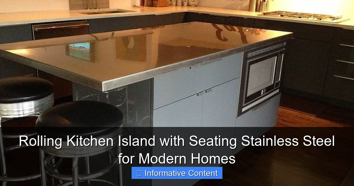 Rolling Kitchen Island with Seating Stainless Steel for Modern Homes