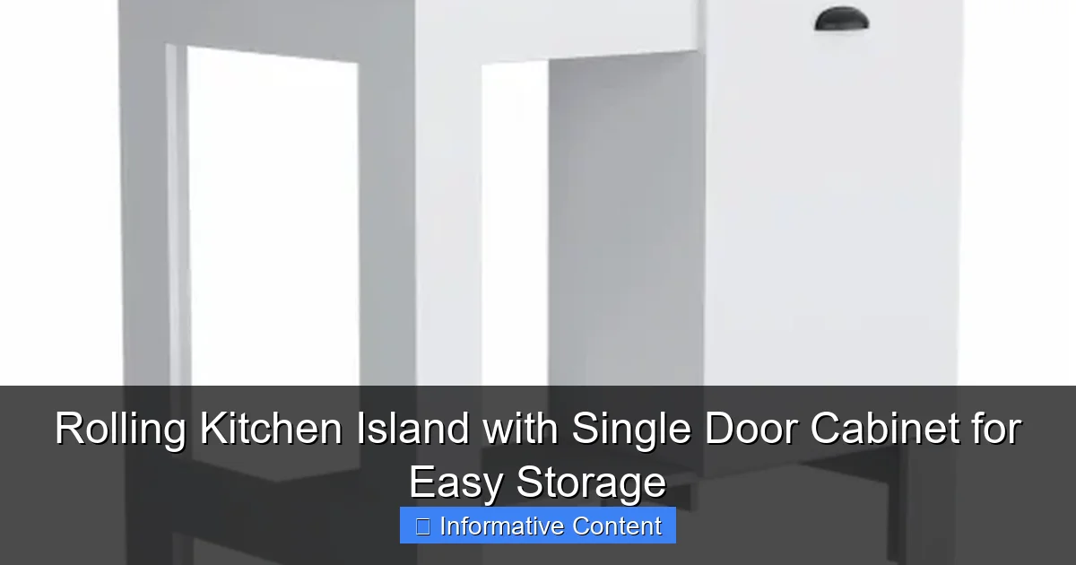 Rolling Kitchen Island with Single Door Cabinet for Easy Storage