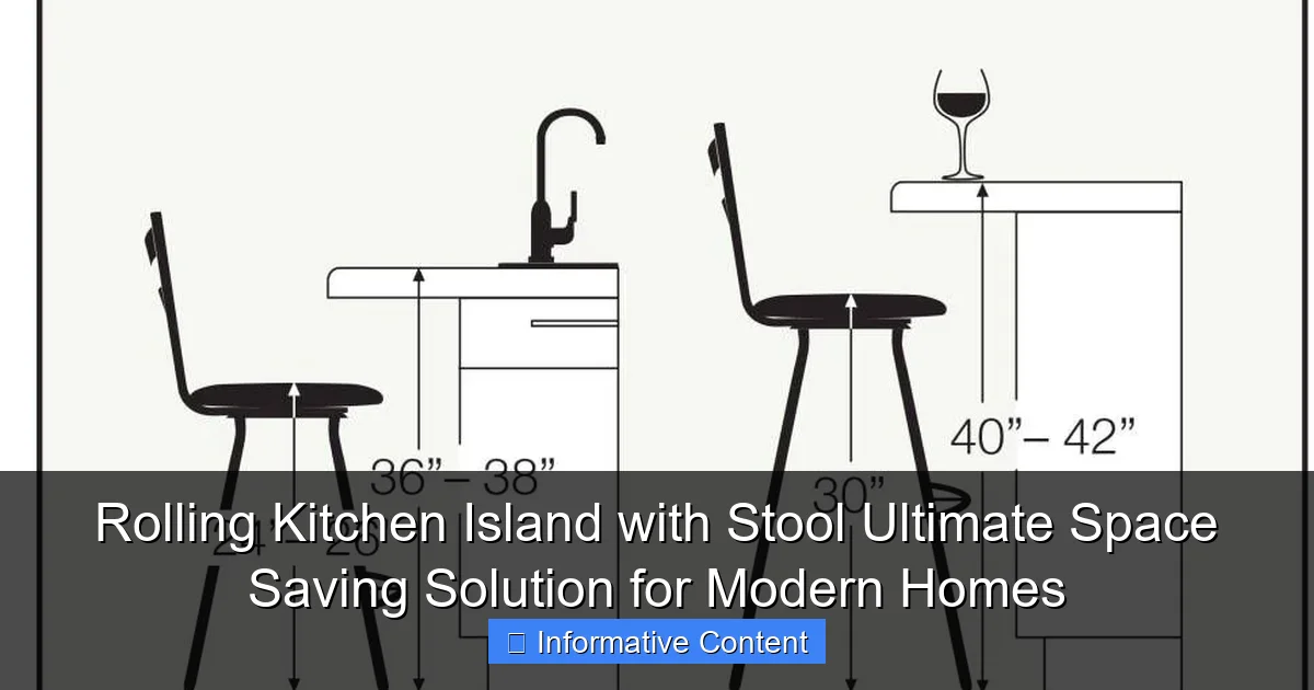 Rolling Kitchen Island with Stool Ultimate Space Saving Solution for Modern Homes