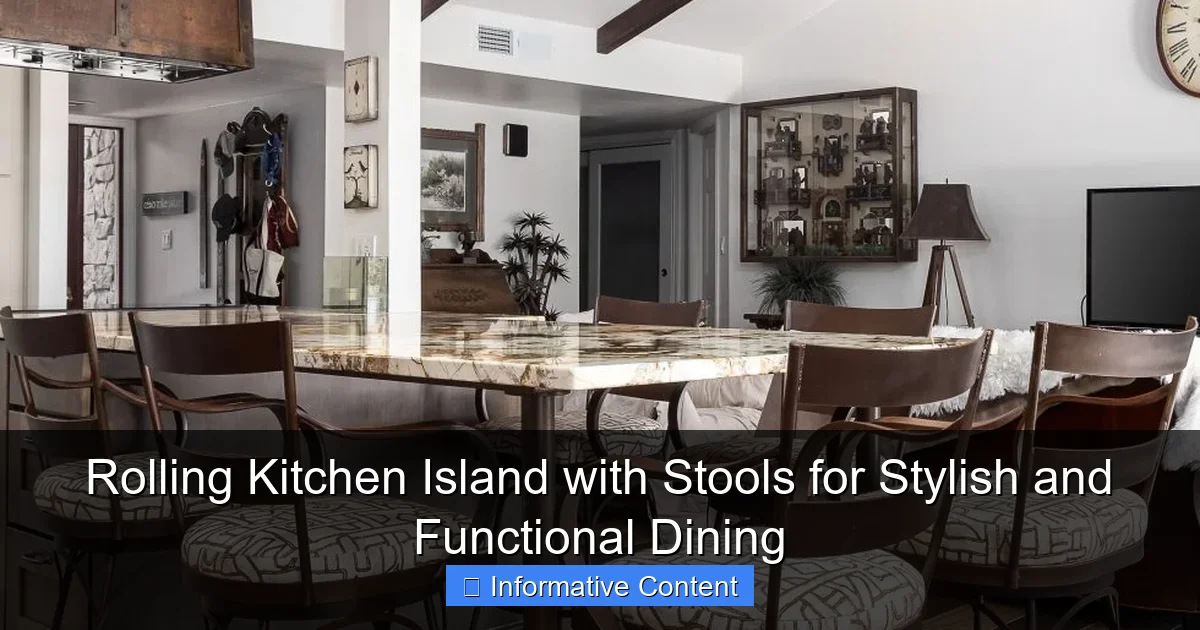 Rolling Kitchen Island with Stools for Stylish and Functional Dining