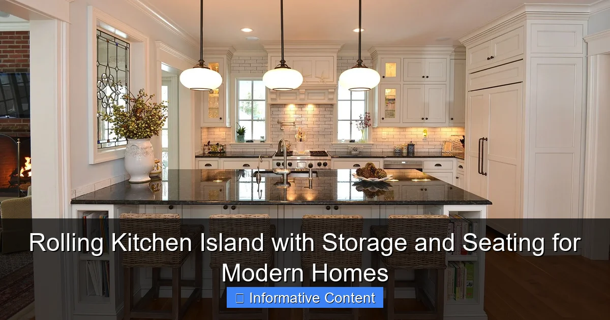 Rolling Kitchen Island with Storage and Seating for Modern Homes