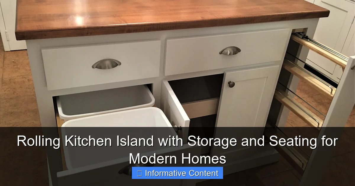 Rolling Kitchen Island with Storage and Seating for Modern Homes