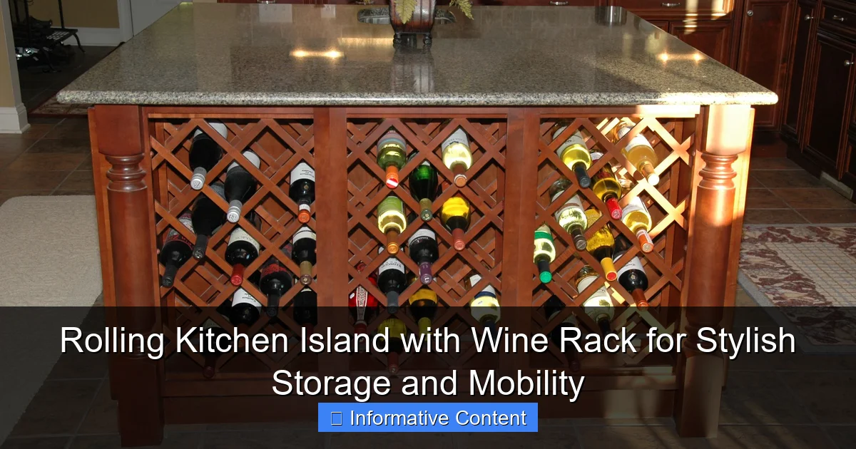 Rolling Kitchen Island with Wine Rack for Stylish Storage and Mobility