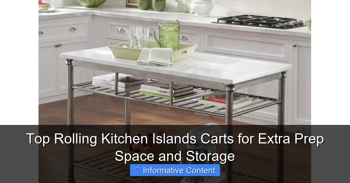 Top Rolling Kitchen Islands Carts for Extra Prep Space and Storage