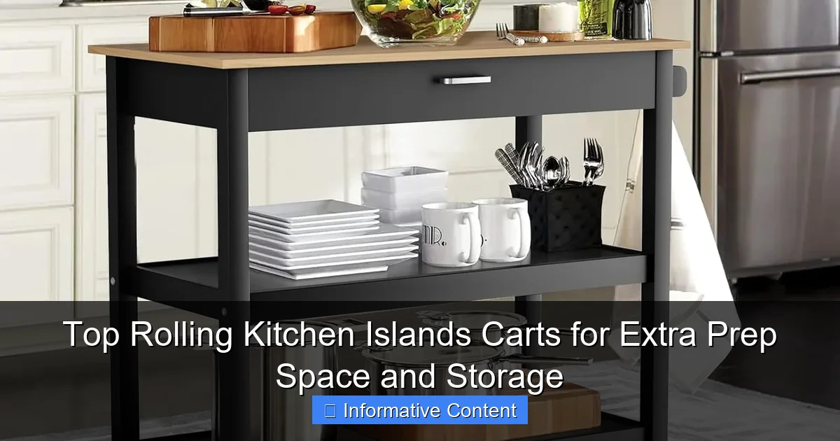 Top Rolling Kitchen Islands Carts for Extra Prep Space and Storage
