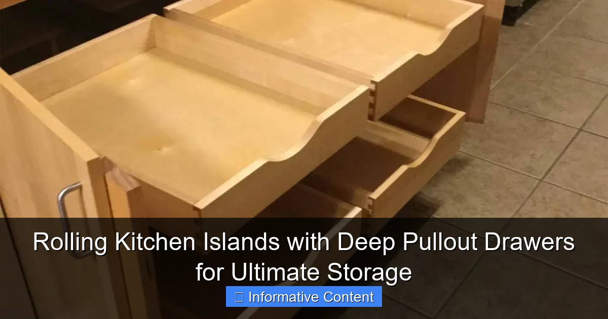 Rolling Kitchen Islands with Deep Pullout Drawers for Ultimate Storage