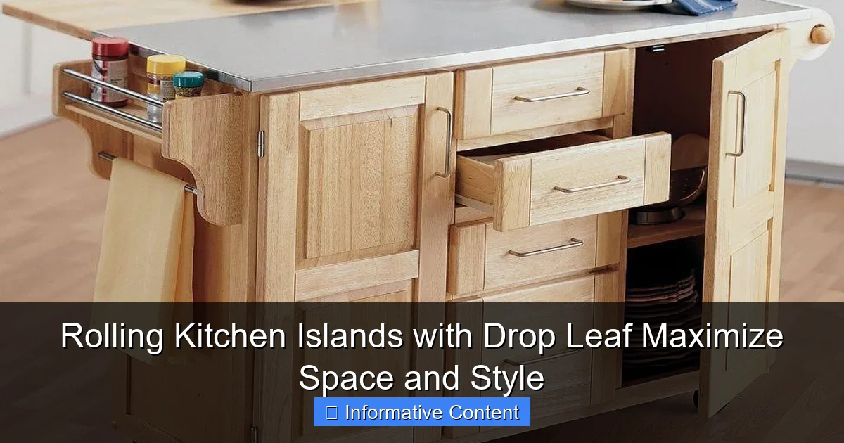 Rolling Kitchen Islands with Drop Leaf Maximize Space and Style