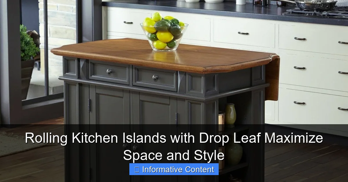 Rolling Kitchen Islands with Drop Leaf Maximize Space and Style