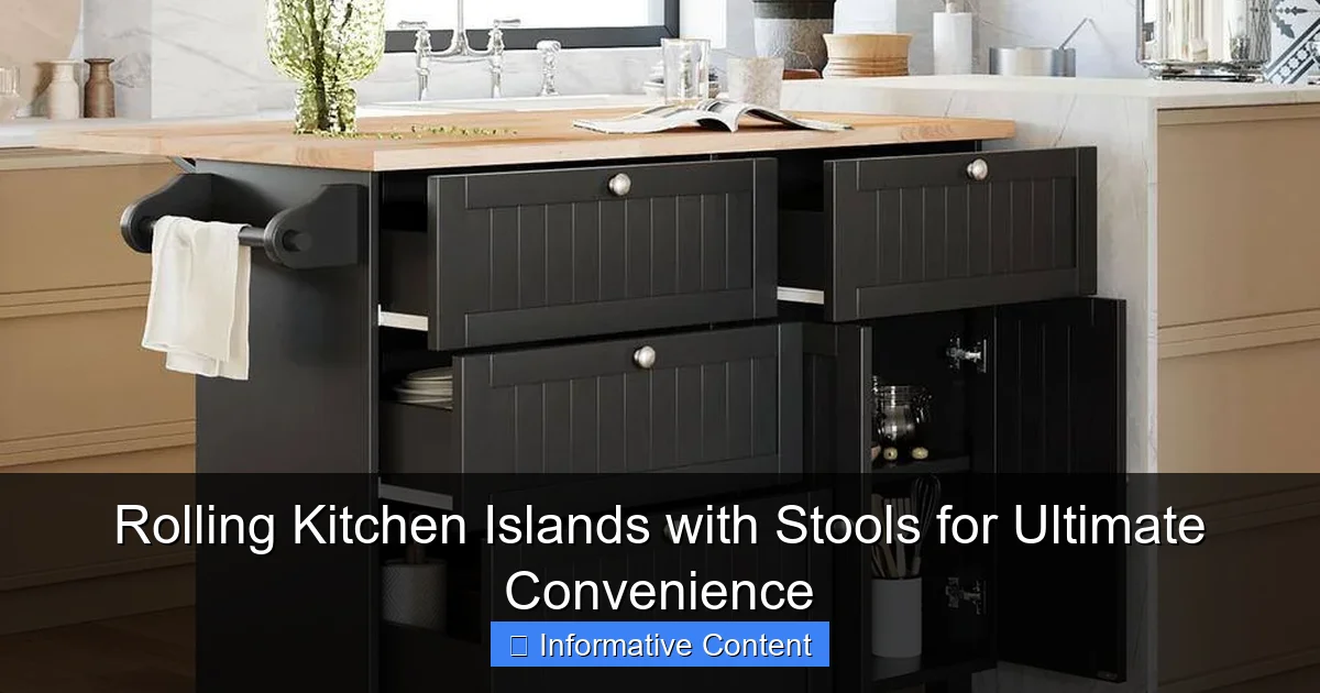 Rolling Kitchen Islands with Stools for Ultimate Convenience