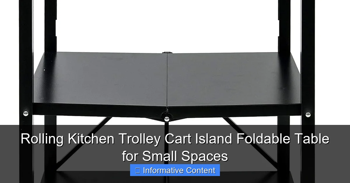 Rolling Kitchen Trolley Cart Island Foldable Table for Small Spaces