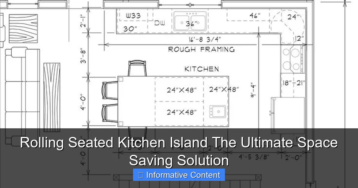Rolling Seated Kitchen Island The Ultimate Space Saving Solution