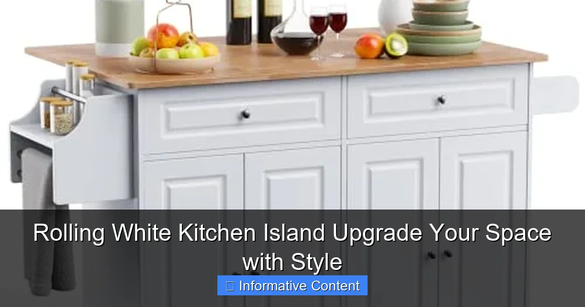 Rolling White Kitchen Island Upgrade Your Space with Style