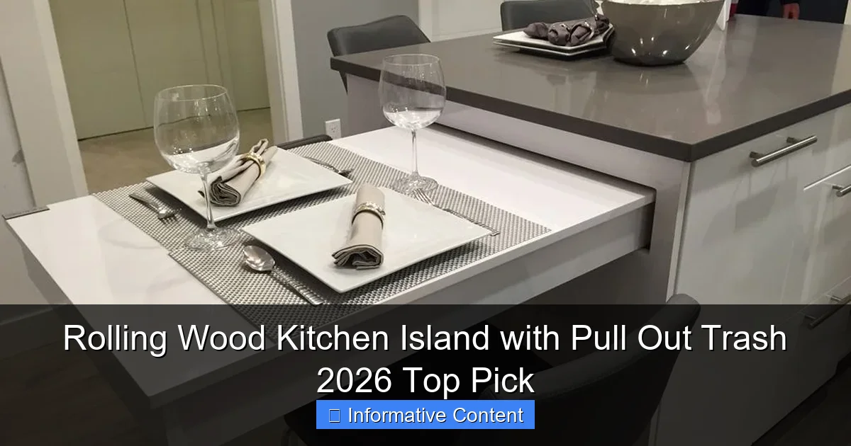 Rolling Wood Kitchen Island with Pull Out Trash 2026 Top Pick