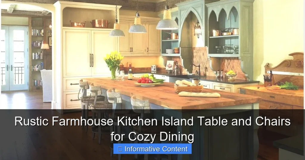 Rustic Farmhouse Kitchen Island Table and Chairs for Cozy Dining