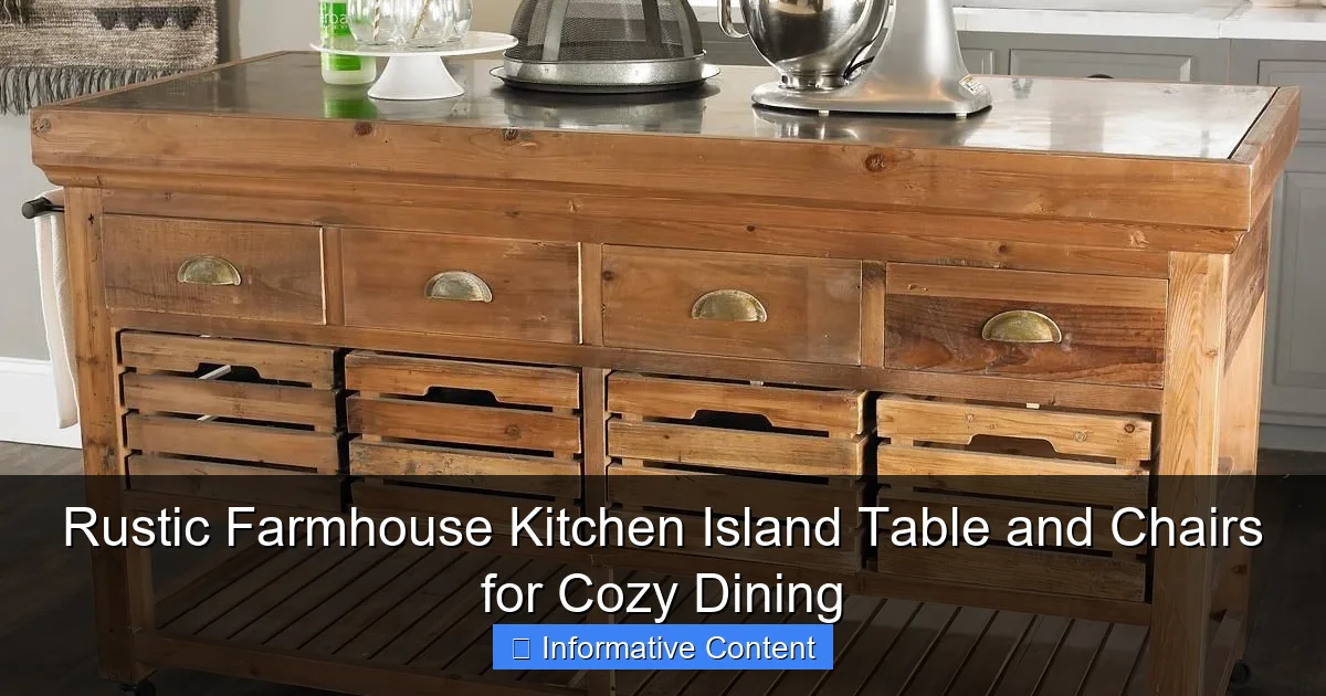 Rustic Farmhouse Kitchen Island Table and Chairs for Cozy Dining