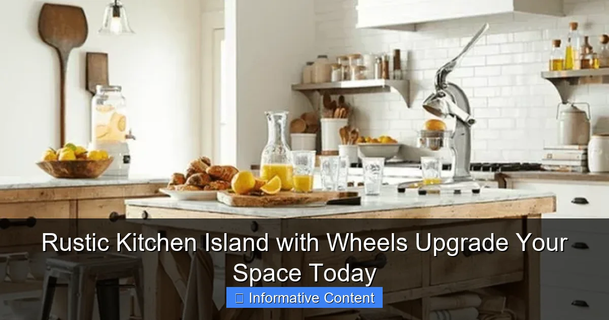 Rustic Kitchen Island with Wheels Upgrade Your Space Today