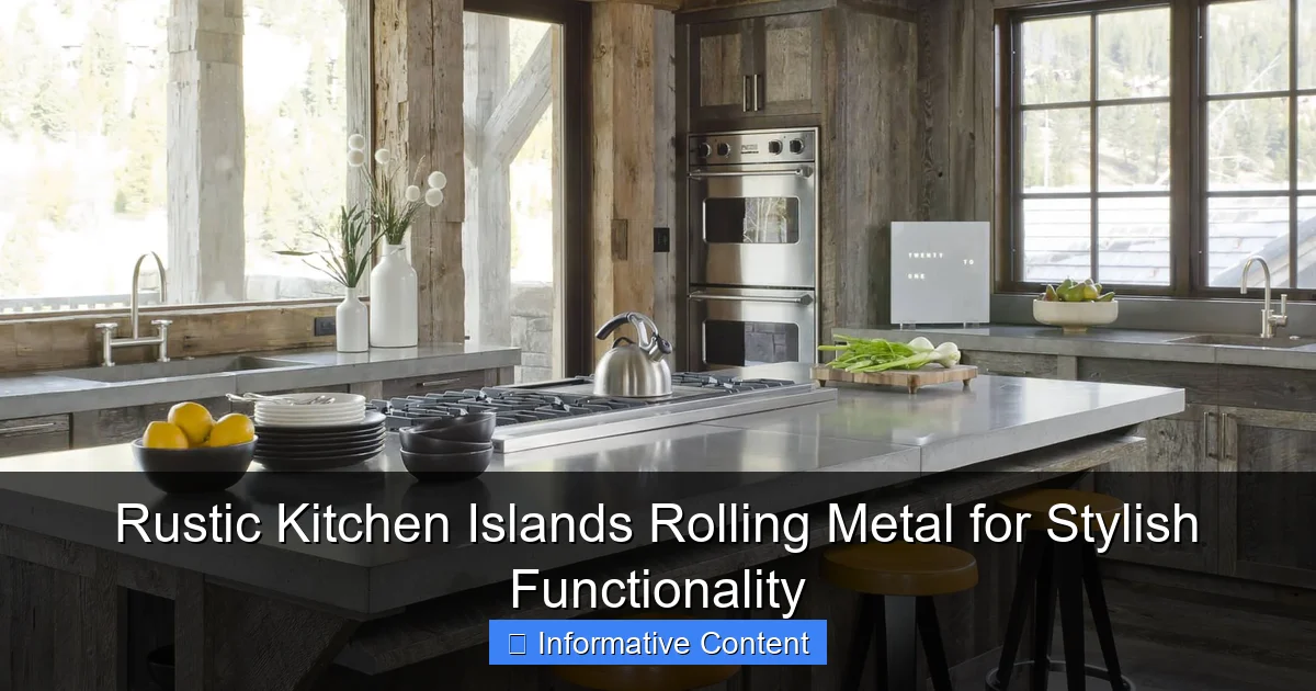 Rustic Kitchen Islands Rolling Metal for Stylish Functionality