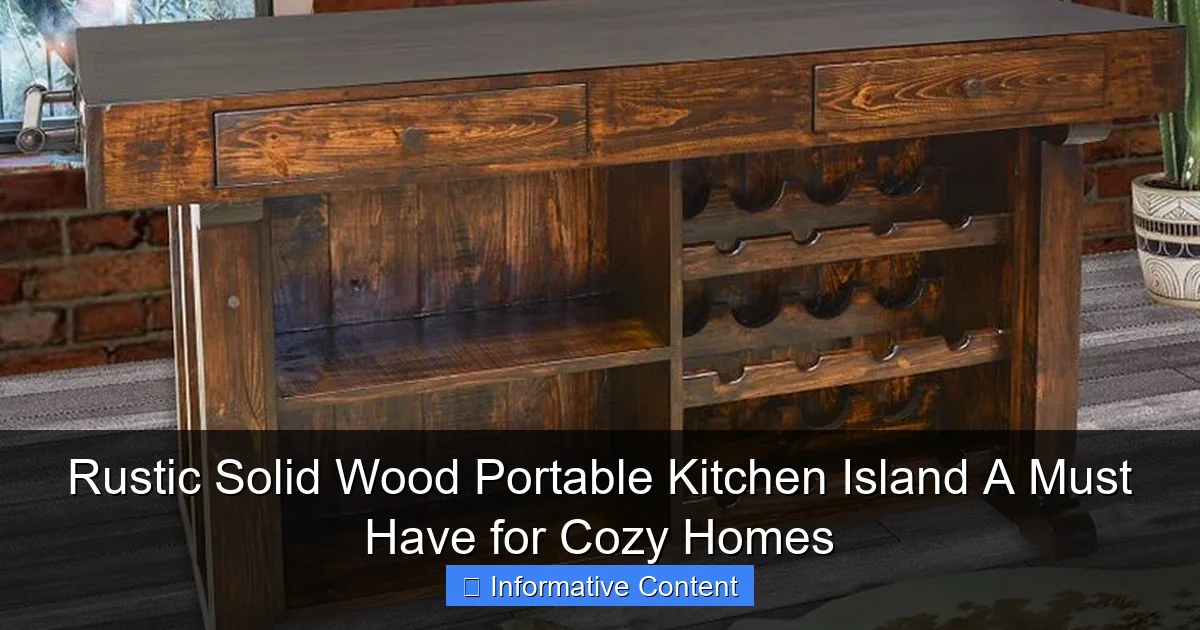 Rustic Solid Wood Portable Kitchen Island A Must Have for Cozy Homes