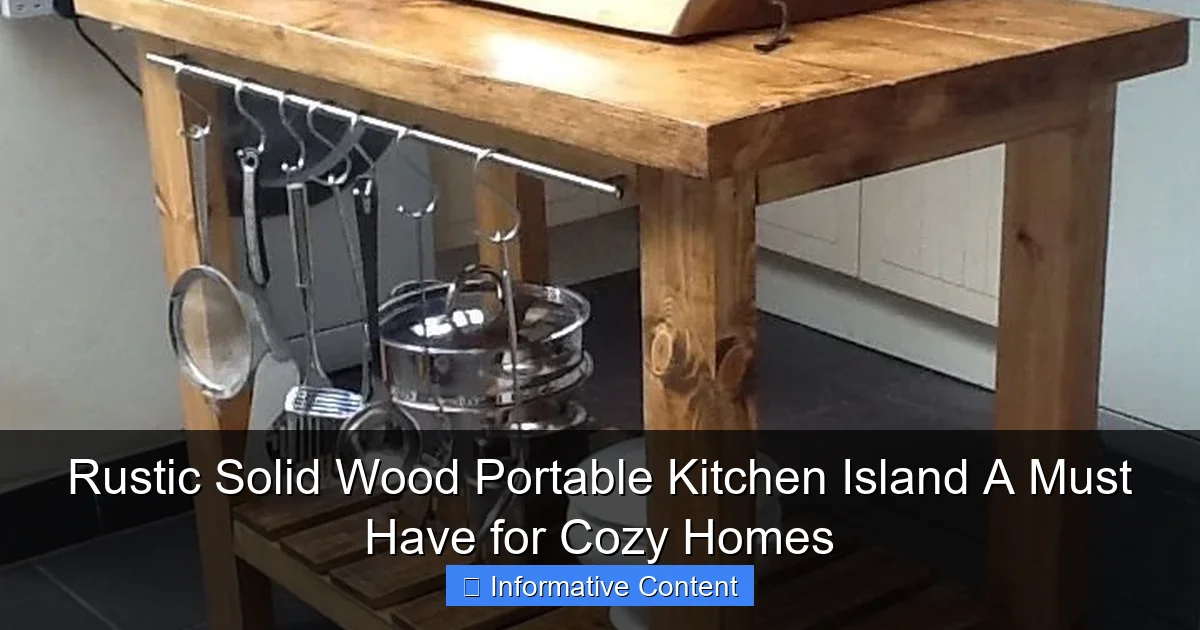 Rustic Solid Wood Portable Kitchen Island A Must Have for Cozy Homes