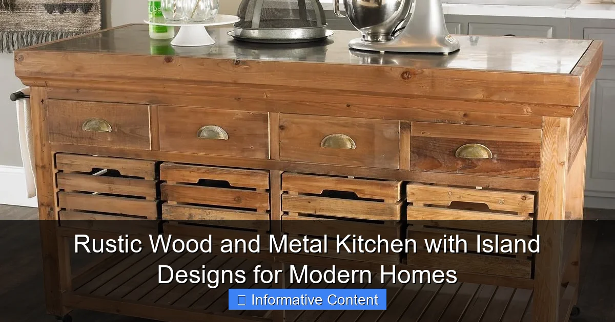 Rustic Wood and Metal Kitchen with Island Designs for Modern Homes