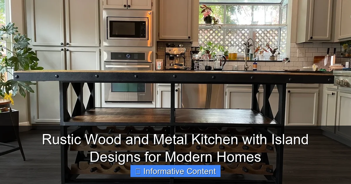 Rustic Wood and Metal Kitchen with Island Designs for Modern Homes