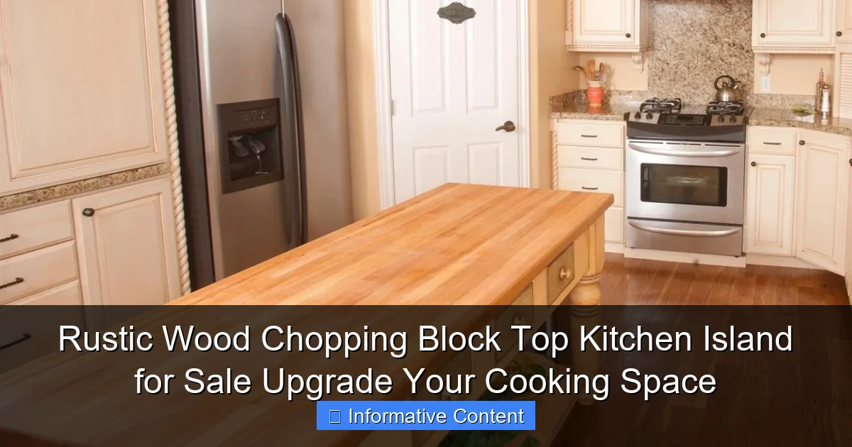 Rustic Wood Chopping Block Top Kitchen Island for Sale Upgrade Your Cooking Space