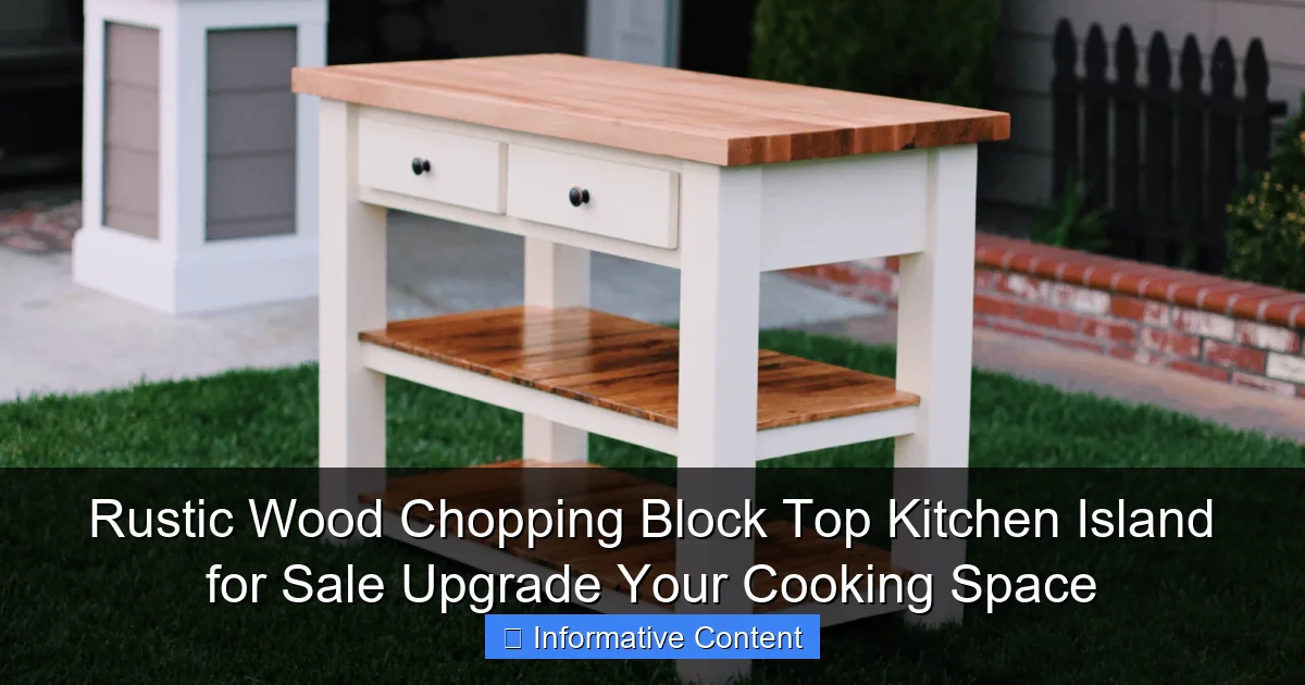 Rustic Wood Chopping Block Top Kitchen Island for Sale Upgrade Your Cooking Space