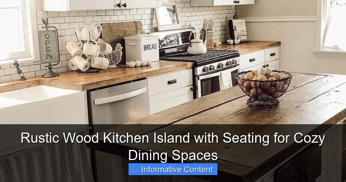 Rustic Wood Kitchen Island with Seating for Cozy Dining Spaces