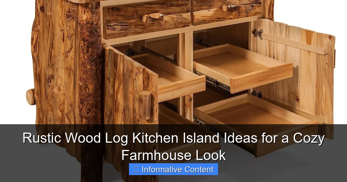 Rustic Wood Log Kitchen Island Ideas for a Cozy Farmhouse Look