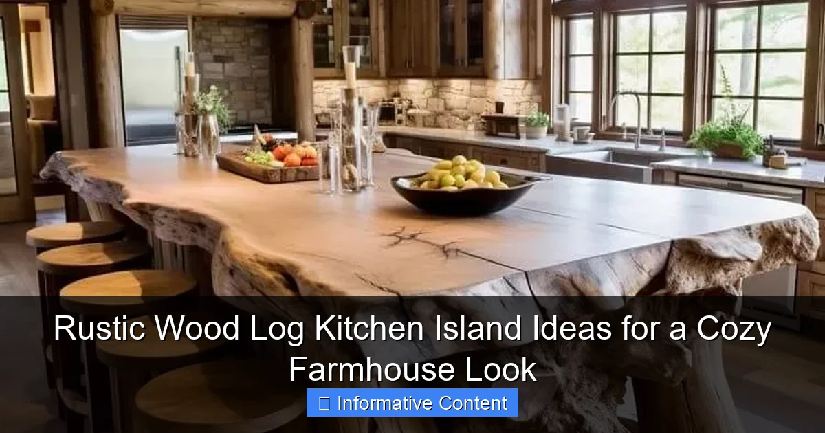 Rustic Wood Log Kitchen Island Ideas for a Cozy Farmhouse Look