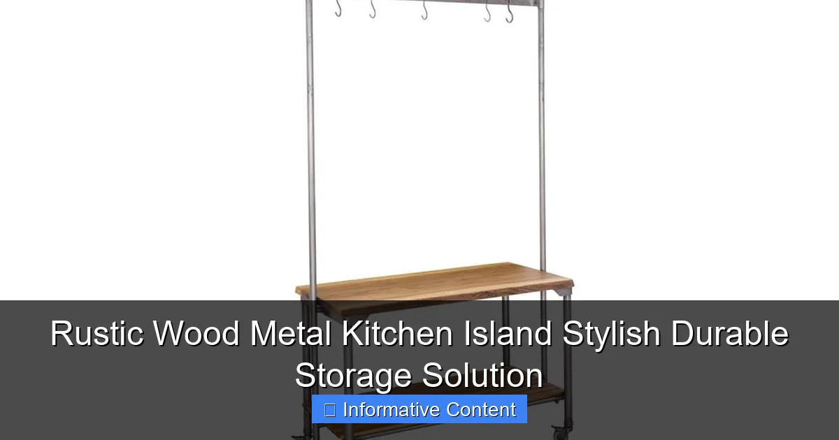 Rustic Wood Metal Kitchen Island Stylish Durable Storage Solution