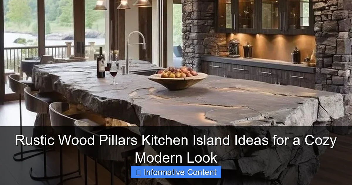 Rustic Wood Pillars Kitchen Island Ideas for a Cozy Modern Look