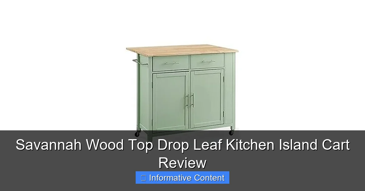 Savannah Wood Top Drop Leaf Kitchen Island Cart Review