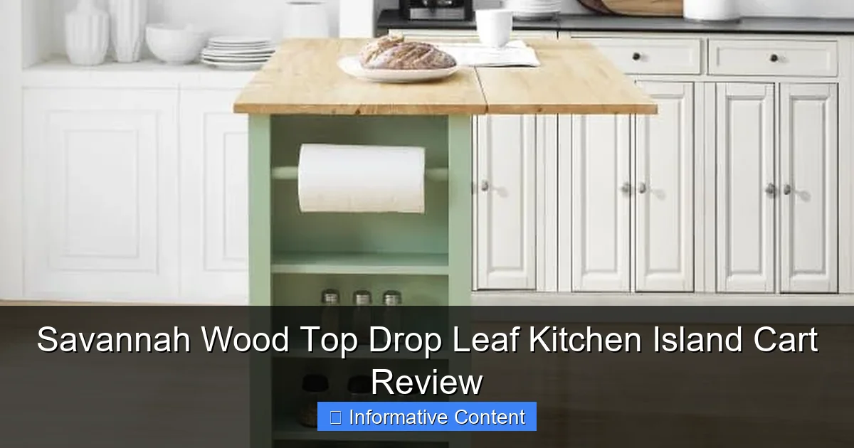 Savannah Wood Top Drop Leaf Kitchen Island Cart Review