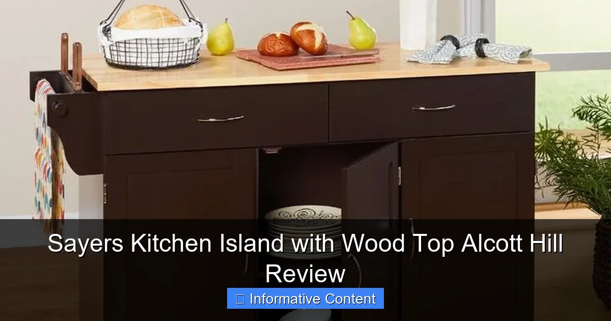 Sayers Kitchen Island with Wood Top Alcott Hill Review