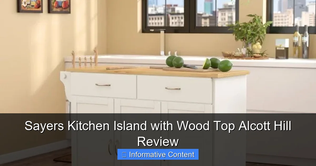 Sayers Kitchen Island with Wood Top Alcott Hill Review