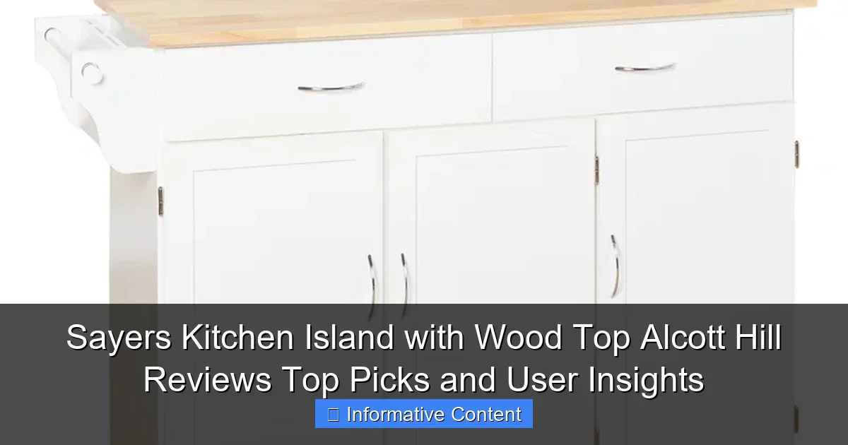 Sayers Kitchen Island with Wood Top Alcott Hill Reviews Top Picks and User Insights
