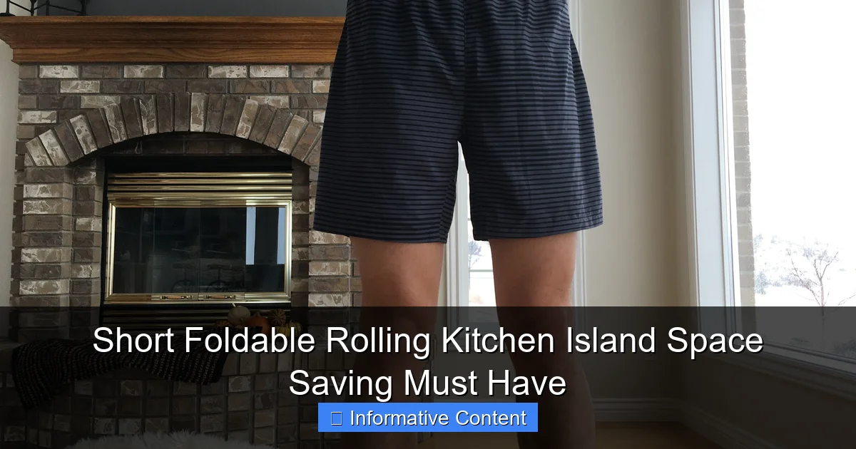 Short Foldable Rolling Kitchen Island Space Saving Must Have