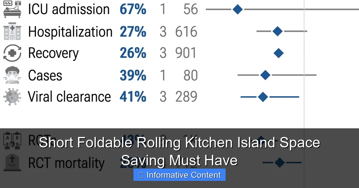 Short Foldable Rolling Kitchen Island Space Saving Must Have