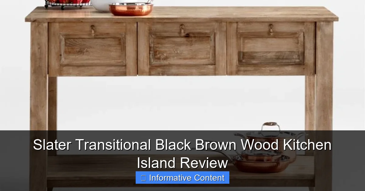 Slater Transitional Black Brown Wood Kitchen Island Review
