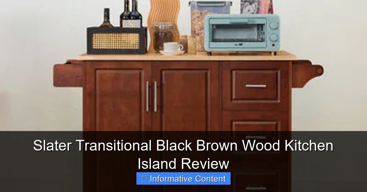 Slater Transitional Black Brown Wood Kitchen Island Review