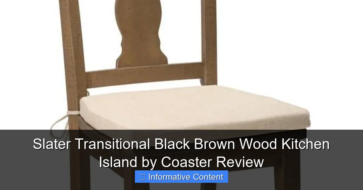 Slater Transitional Black Brown Wood Kitchen Island by Coaster Review